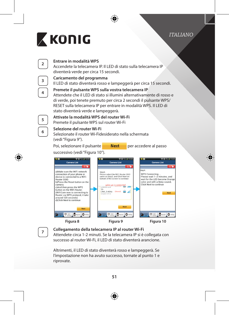 Figura 10”), Italiano | Konig Electronic Outdoor IP camera remote video surveillance User Manual | Page 51 / 281