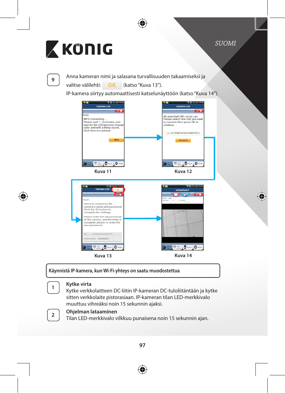 Suomi | Konig Electronic Outdoor IP camera remote video surveillance User Manual | Page 97 / 281