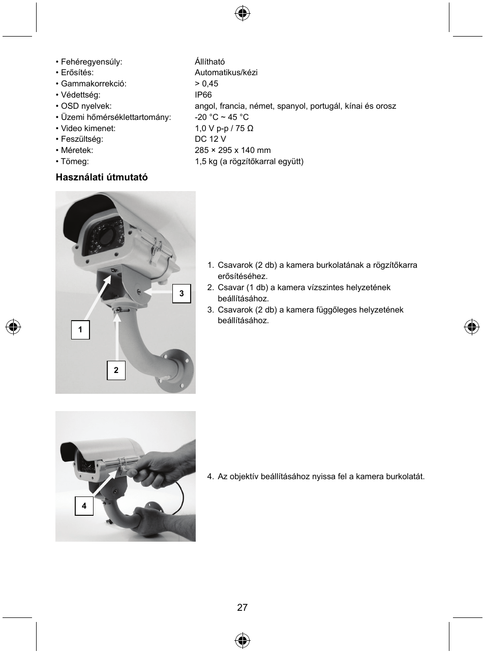 Konig Electronic High resolution varifocal security camera with 35 IR LEDs User Manual | Page 27 / 64