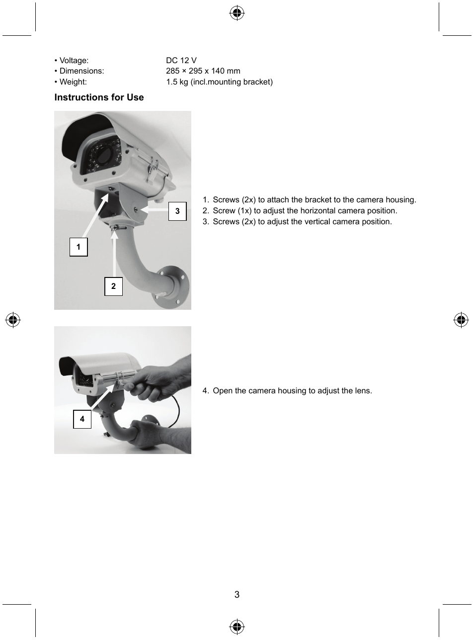 Konig Electronic High resolution varifocal security camera with 35 IR LEDs User Manual | Page 3 / 64