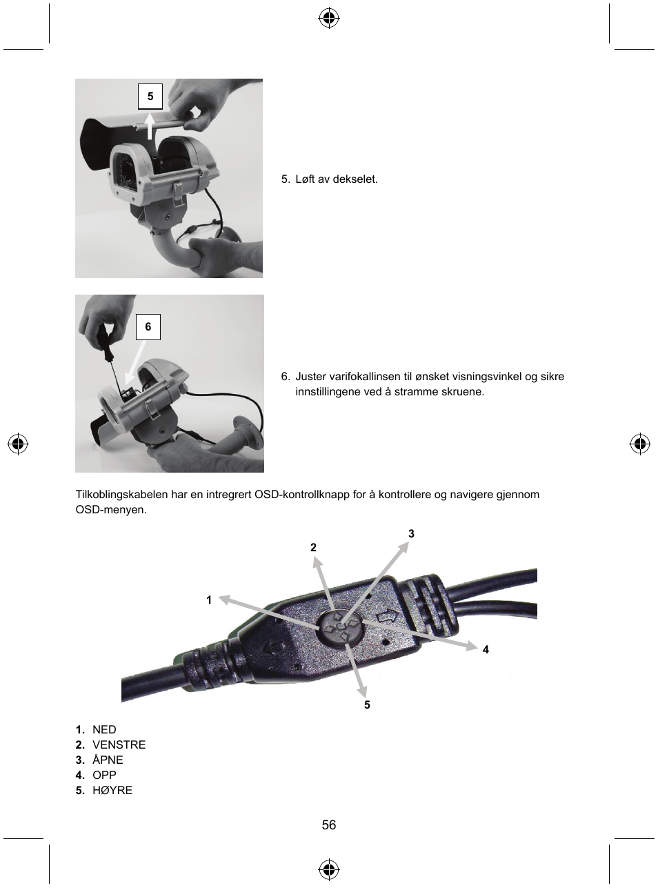 Konig Electronic High resolution varifocal security camera with 35 IR LEDs User Manual | Page 56 / 64