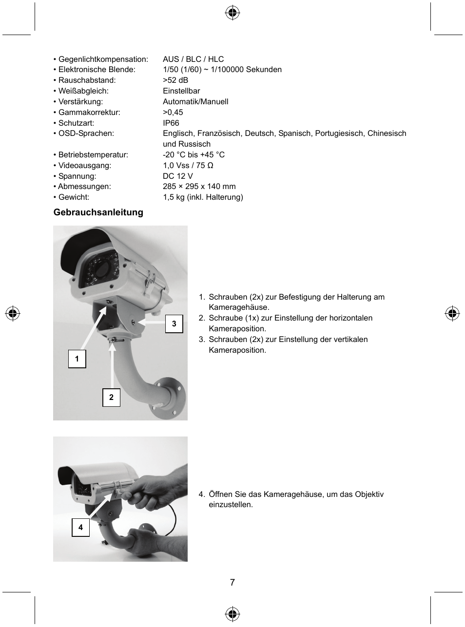 Konig Electronic High resolution varifocal security camera with 35 IR LEDs User Manual | Page 7 / 64