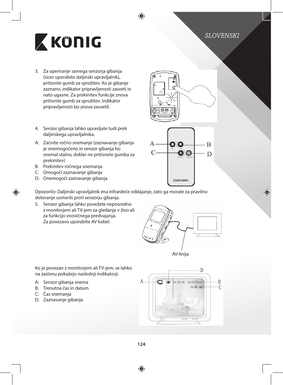 Slovenski | Konig Electronic Camera and recorder in housing User Manual | Page 124 / 126