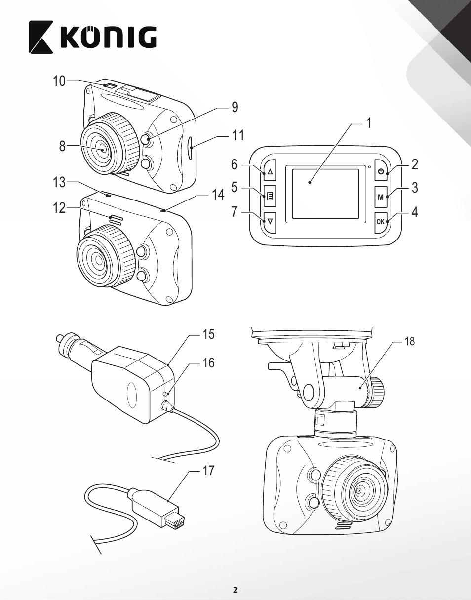 Konig Electronic Full HD car camera User Manual | Page 2 / 80