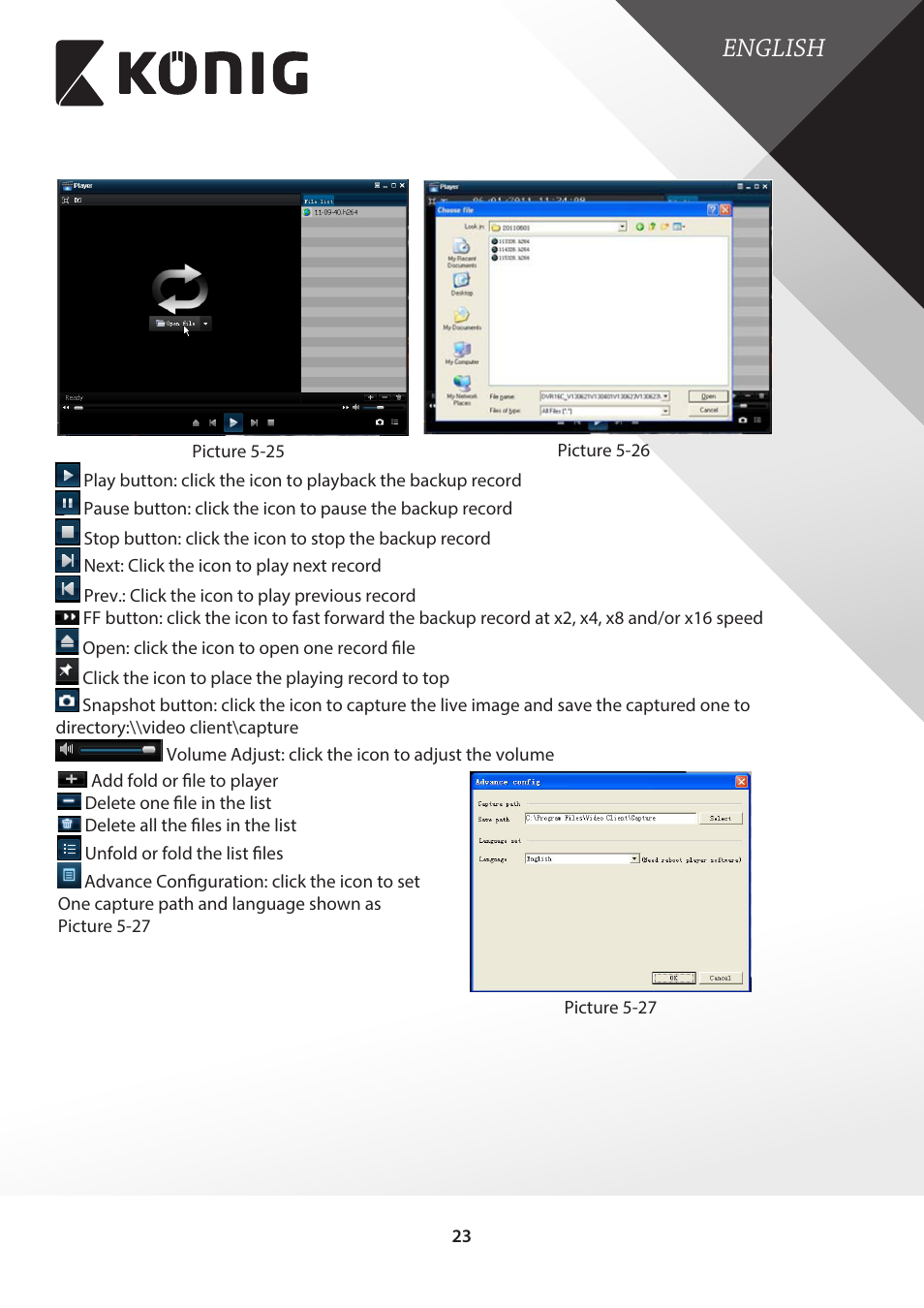 English | Konig Electronic Digital video recorder with built-in 1 TB hard disk User Manual | Page 23 / 58