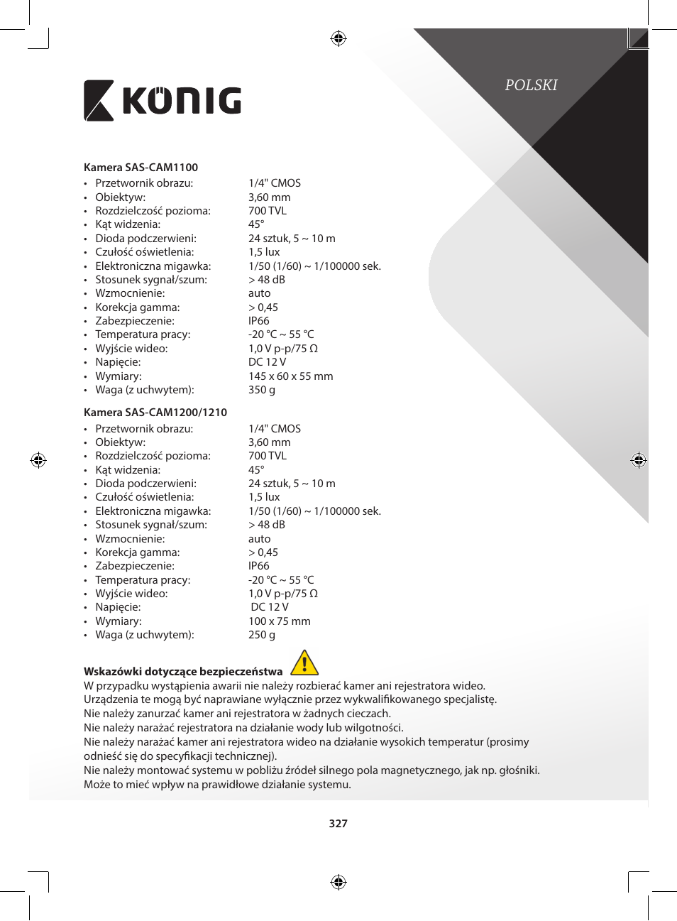 Polski | Konig Electronic Digital video recorder with built-in 1 TB hard disk User Manual | Page 327 / 351
