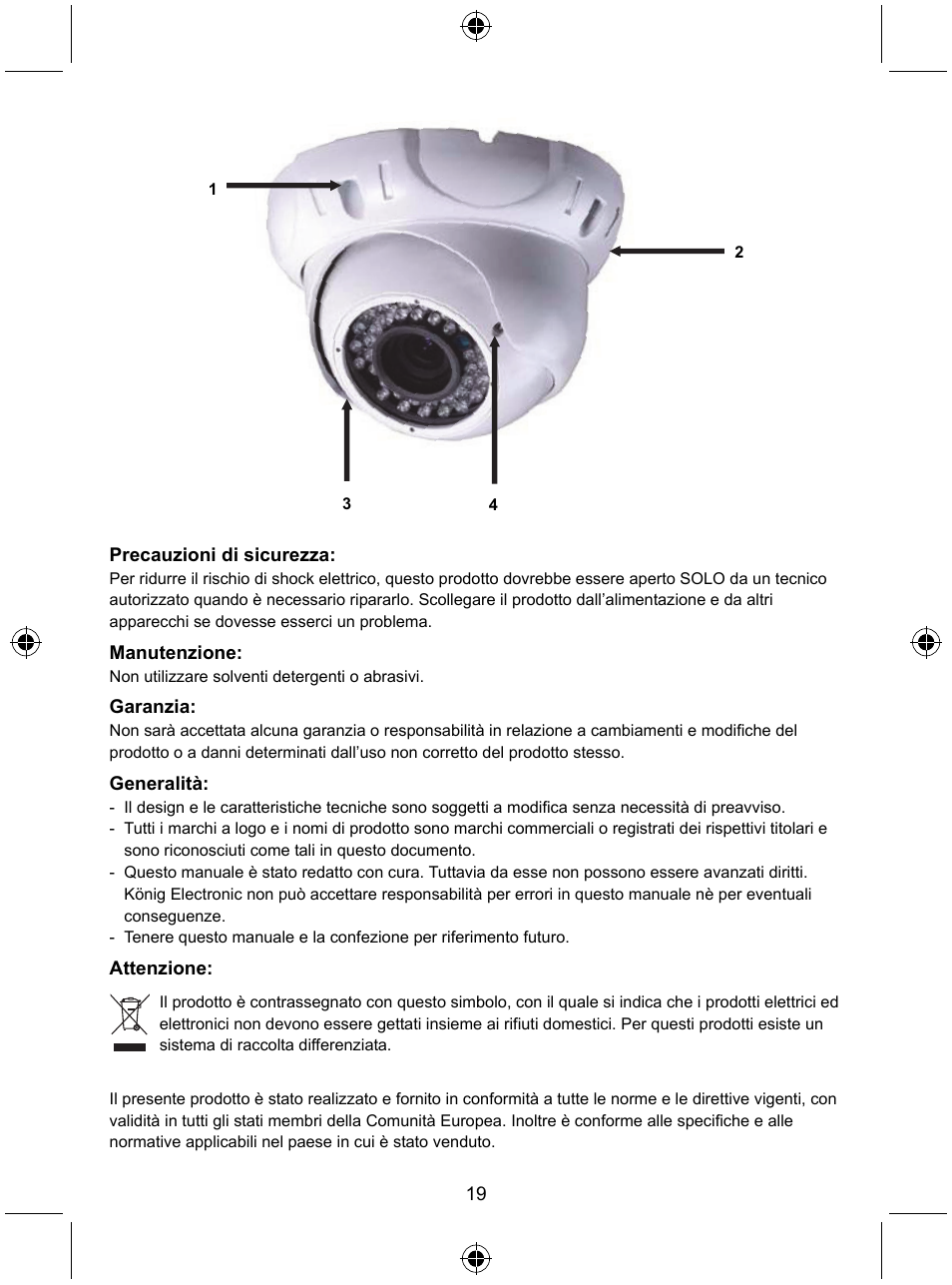 Konig Electronic Security camera with Sony Effio digital signal processor and varifocal lens User Manual | Page 19 / 64