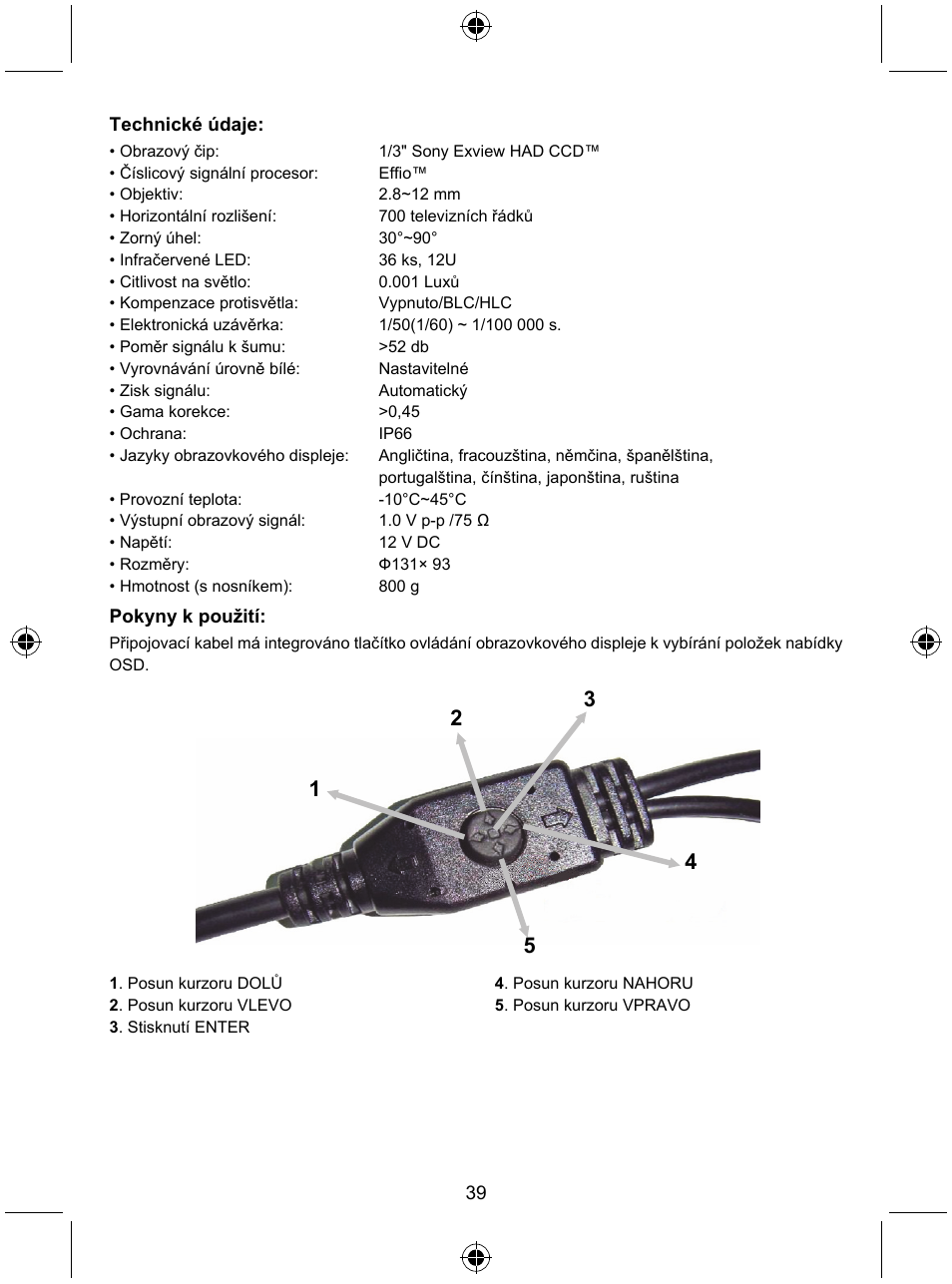 Konig Electronic Security camera with Sony Effio digital signal processor and varifocal lens User Manual | Page 39 / 64
