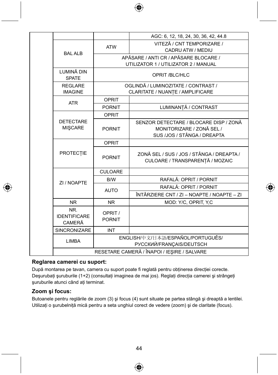 Konig Electronic Security camera with Sony Effio digital signal processor and varifocal lens User Manual | Page 44 / 64