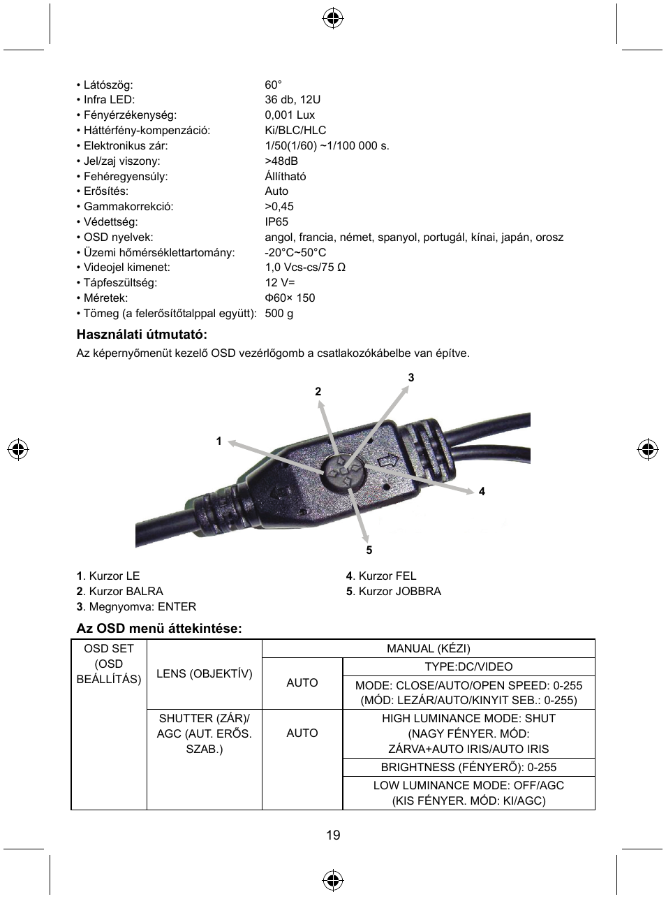 Konig Electronic Security camera with Sony Effio digital signal processor User Manual | Page 19 / 42