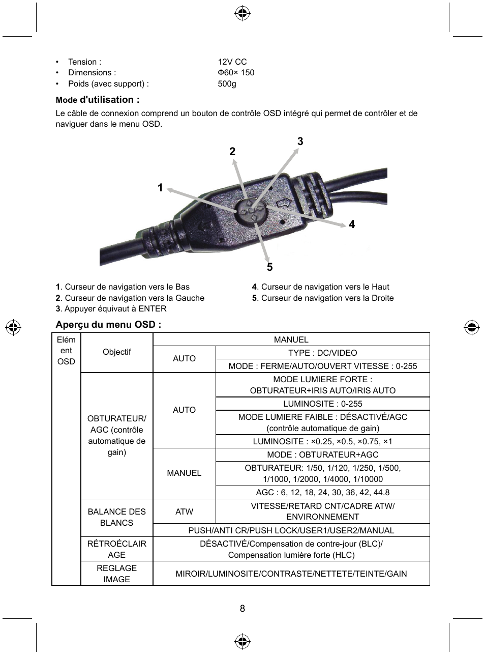 Konig Electronic Security camera with Sony Effio digital signal processor User Manual | Page 8 / 42