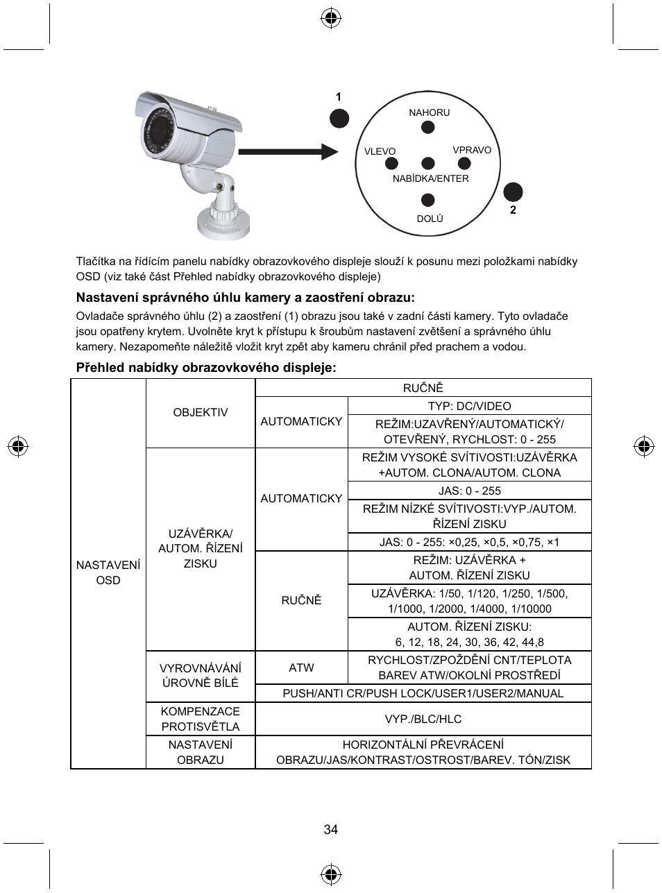 Konig Electronic Security camera with Sony Effio digital signal processor and varifocal lens User Manual | Page 34 / 54