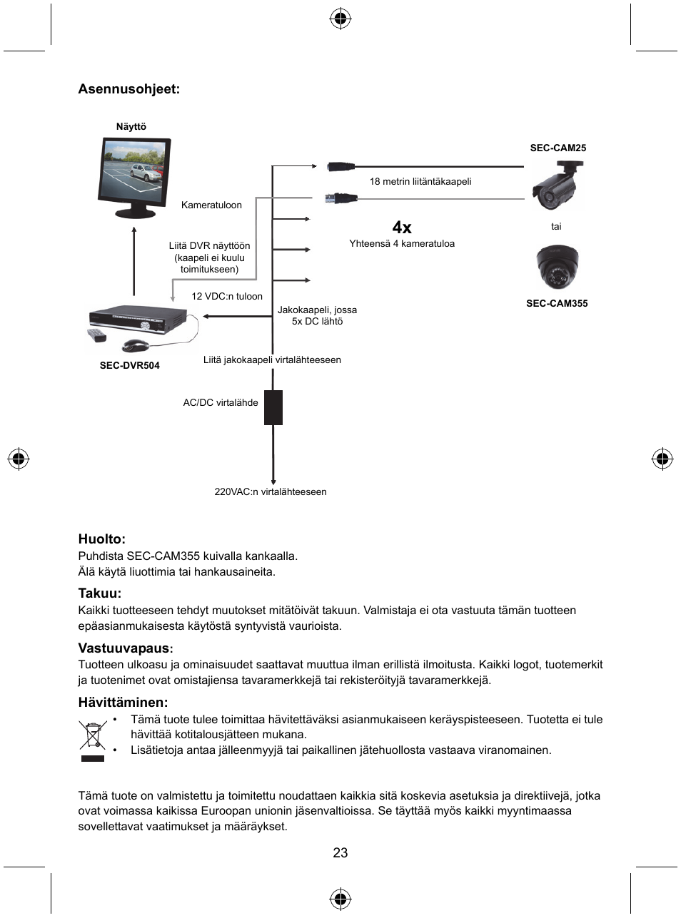 Konig Electronic CCTV camera with IR led User Manual | Page 23 / 44