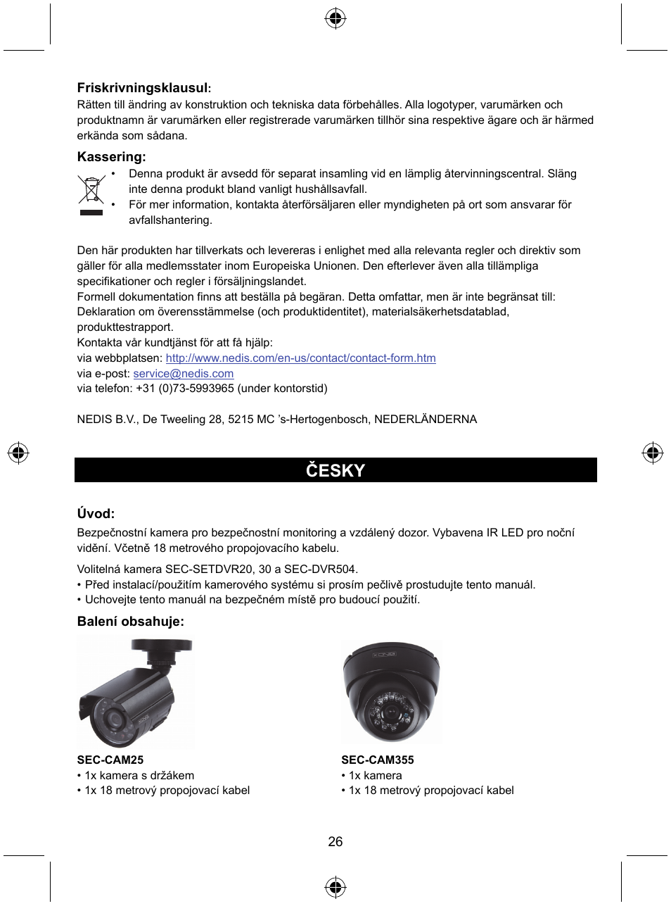 Česky | Konig Electronic CCTV camera with IR led User Manual | Page 26 / 44