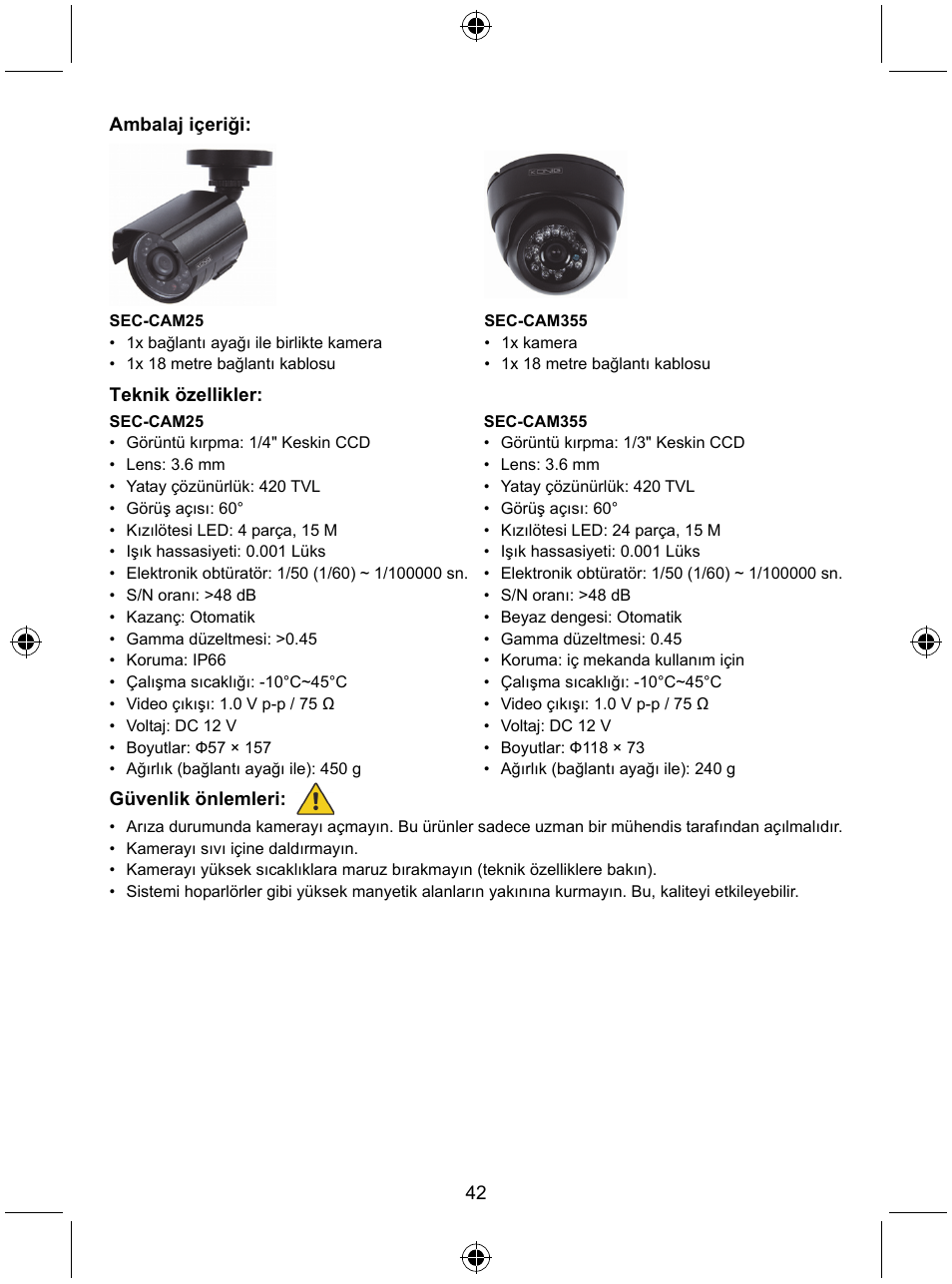 Konig Electronic CCTV camera with IR led User Manual | Page 42 / 44