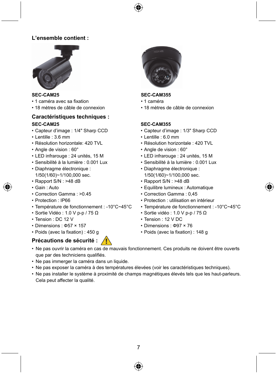 Konig Electronic CCTV camera with IR led User Manual | Page 7 / 44