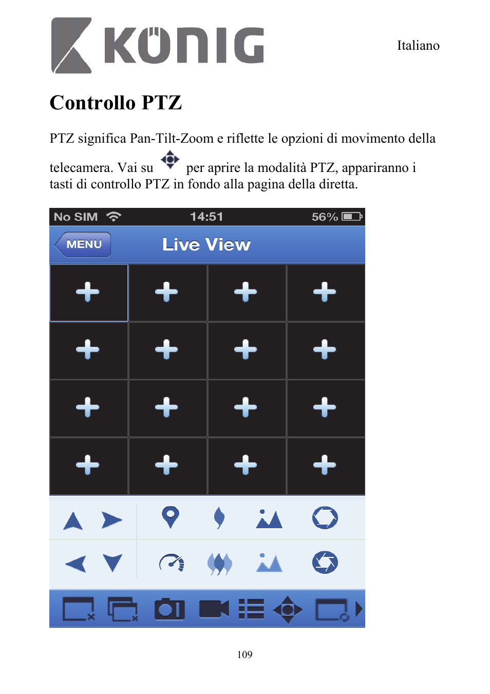 Controllo ptz | Konig Electronic Digital security video recorder equipped with built-in 500 GB hard disk User Manual | Page 109 / 550