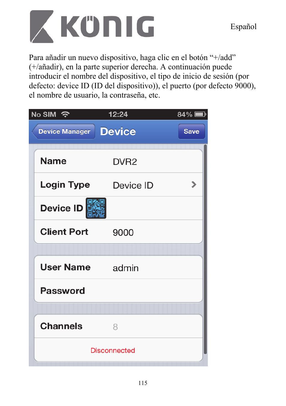 Konig Electronic Digital security video recorder equipped with built-in 500 GB hard disk User Manual | Page 115 / 550