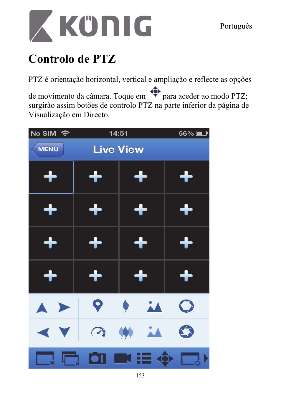 Controlo de ptz | Konig Electronic Digital security video recorder equipped with built-in 500 GB hard disk User Manual | Page 153 / 550