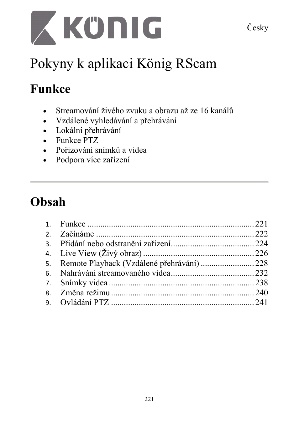 Konig Electronic Digital security video recorder equipped with built-in 500 GB hard disk User Manual | Page 221 / 550