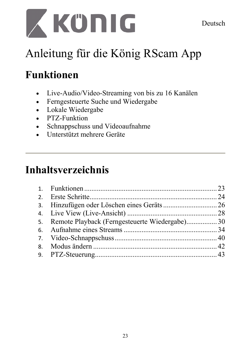 Konig Electronic Digital security video recorder equipped with built-in 500 GB hard disk User Manual | Page 23 / 550