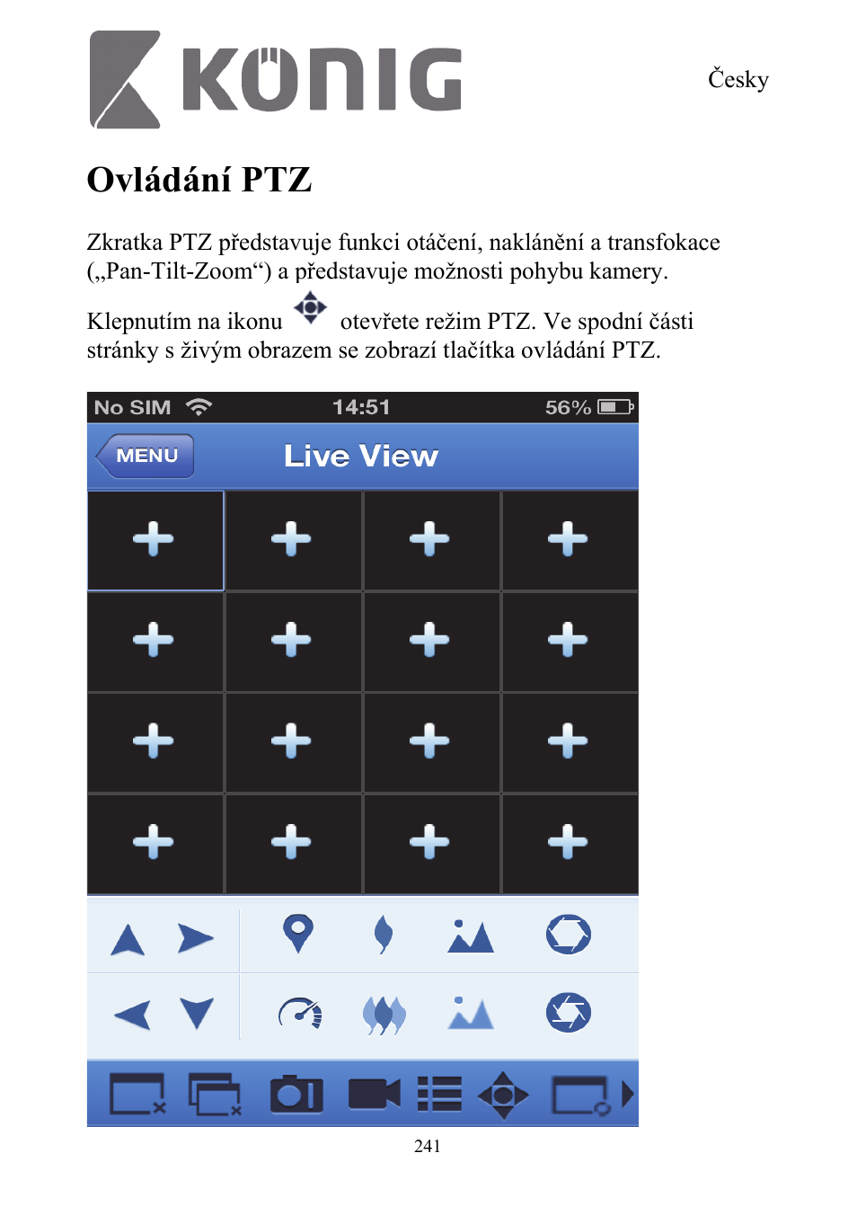 Ovládání ptz | Konig Electronic Digital security video recorder equipped with built-in 500 GB hard disk User Manual | Page 241 / 550