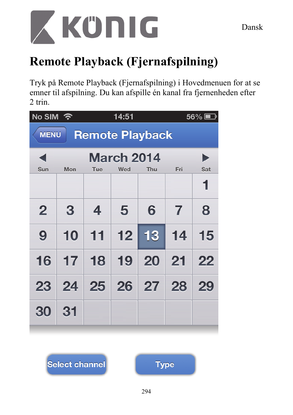 Remote playback (fjernafspilning) | Konig Electronic Digital security video recorder equipped with built-in 500 GB hard disk User Manual | Page 294 / 550