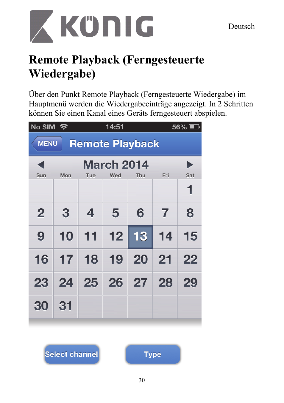 Remote playback (ferngesteuerte wiedergabe) | Konig Electronic Digital security video recorder equipped with built-in 500 GB hard disk User Manual | Page 30 / 550
