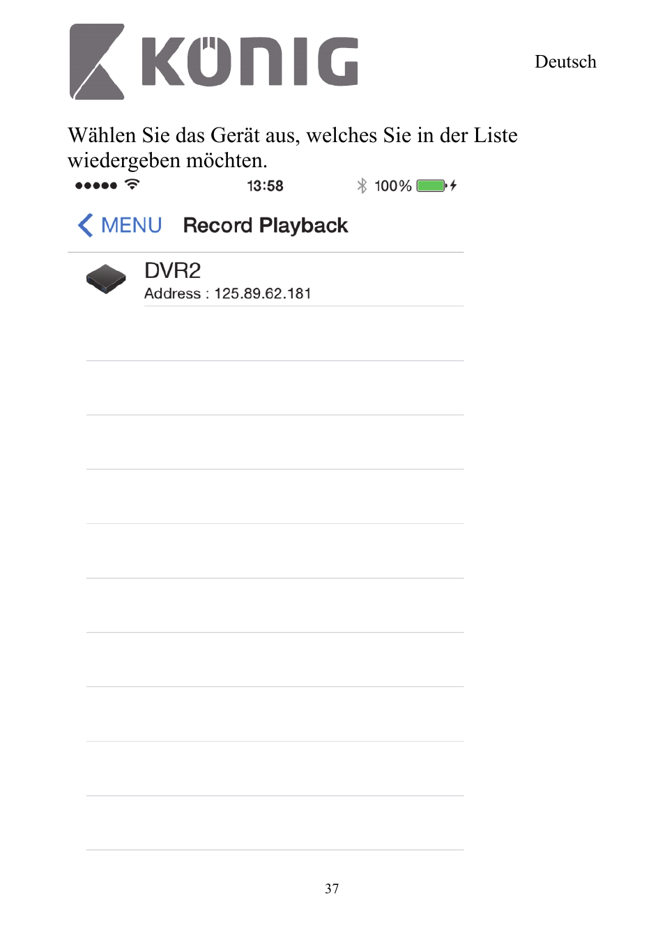 Konig Electronic Digital security video recorder equipped with built-in 500 GB hard disk User Manual | Page 37 / 550