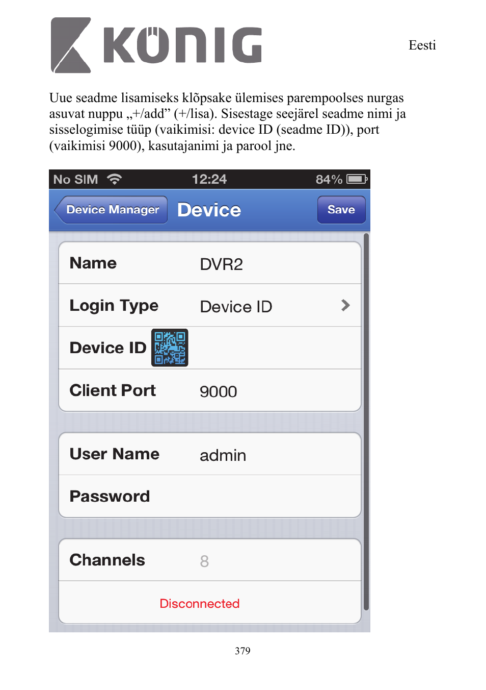 Konig Electronic Digital security video recorder equipped with built-in 500 GB hard disk User Manual | Page 379 / 550