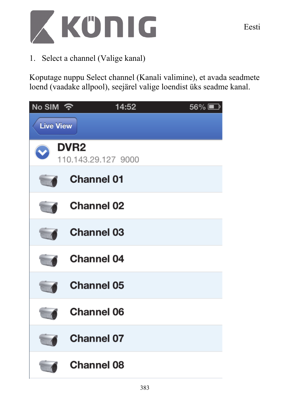 Konig Electronic Digital security video recorder equipped with built-in 500 GB hard disk User Manual | Page 383 / 550
