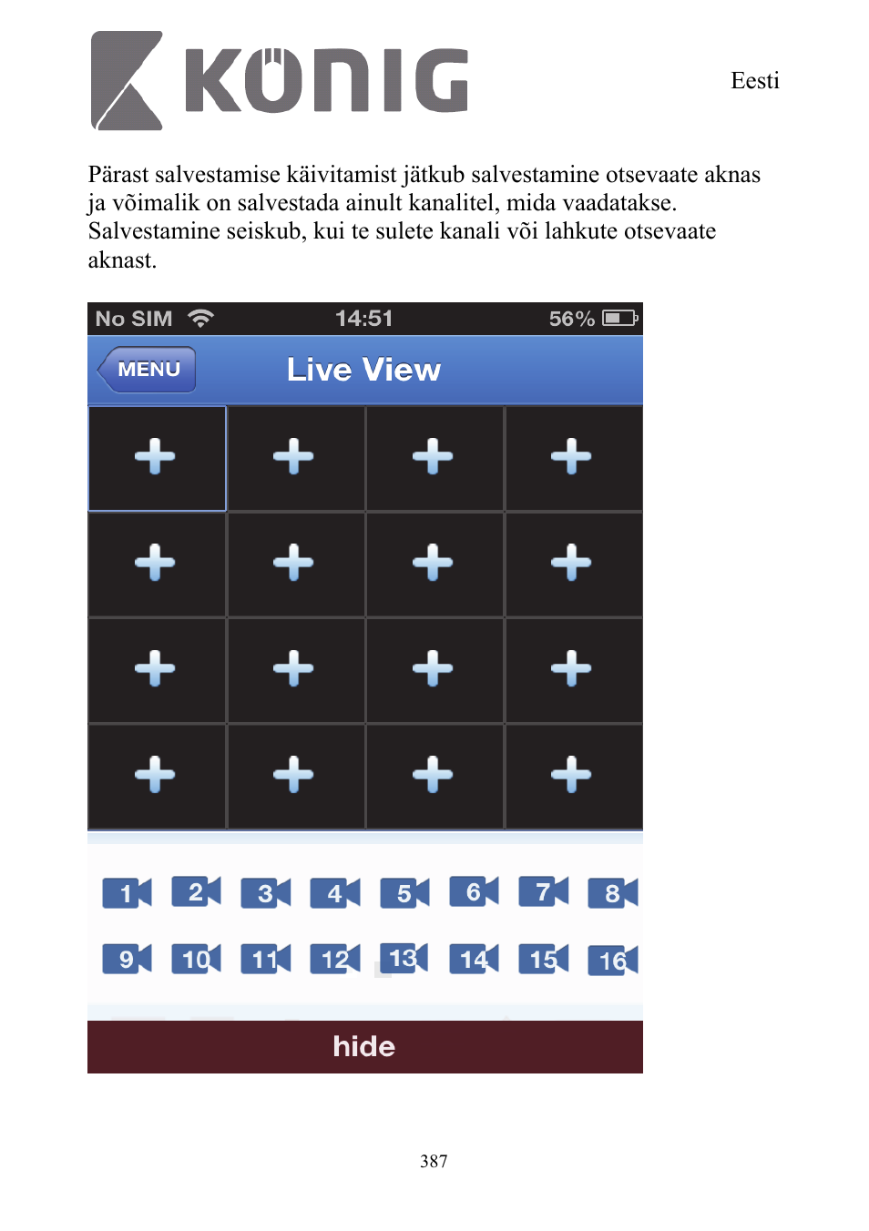 Konig Electronic Digital security video recorder equipped with built-in 500 GB hard disk User Manual | Page 387 / 550