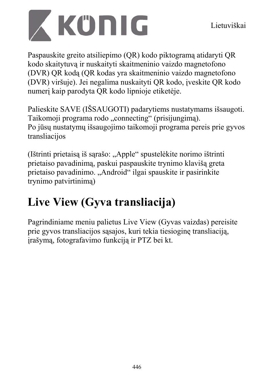 Live view (gyva transliacija) | Konig Electronic Digital security video recorder equipped with built-in 500 GB hard disk User Manual | Page 446 / 550