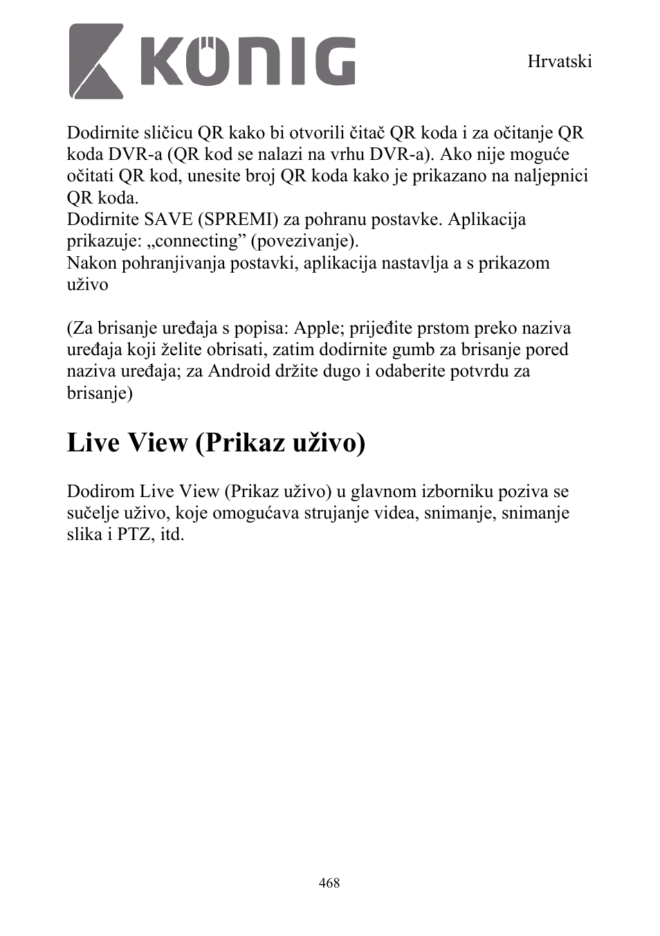 Live view (prikaz uživo) | Konig Electronic Digital security video recorder equipped with built-in 500 GB hard disk User Manual | Page 468 / 550