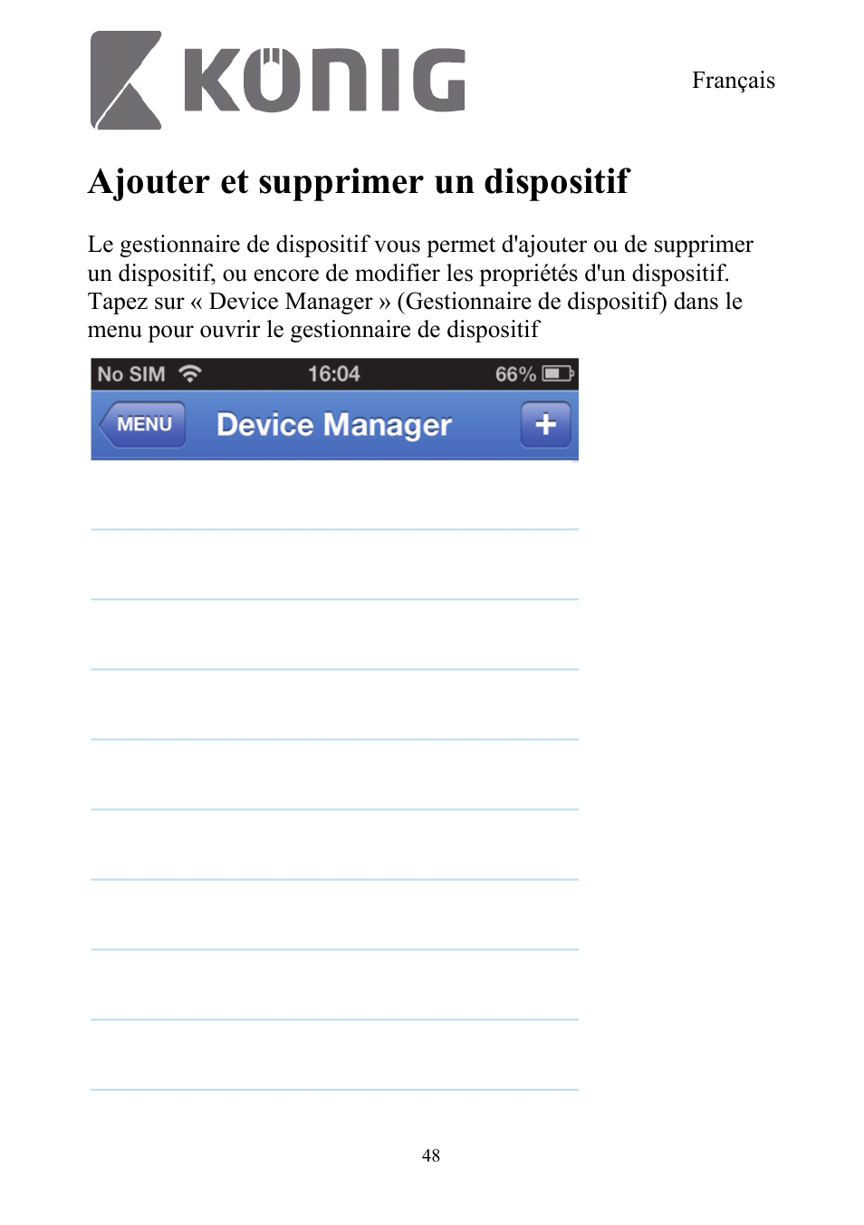 Ajouter et supprimer un dispositif | Konig Electronic Digital security video recorder equipped with built-in 500 GB hard disk User Manual | Page 48 / 550