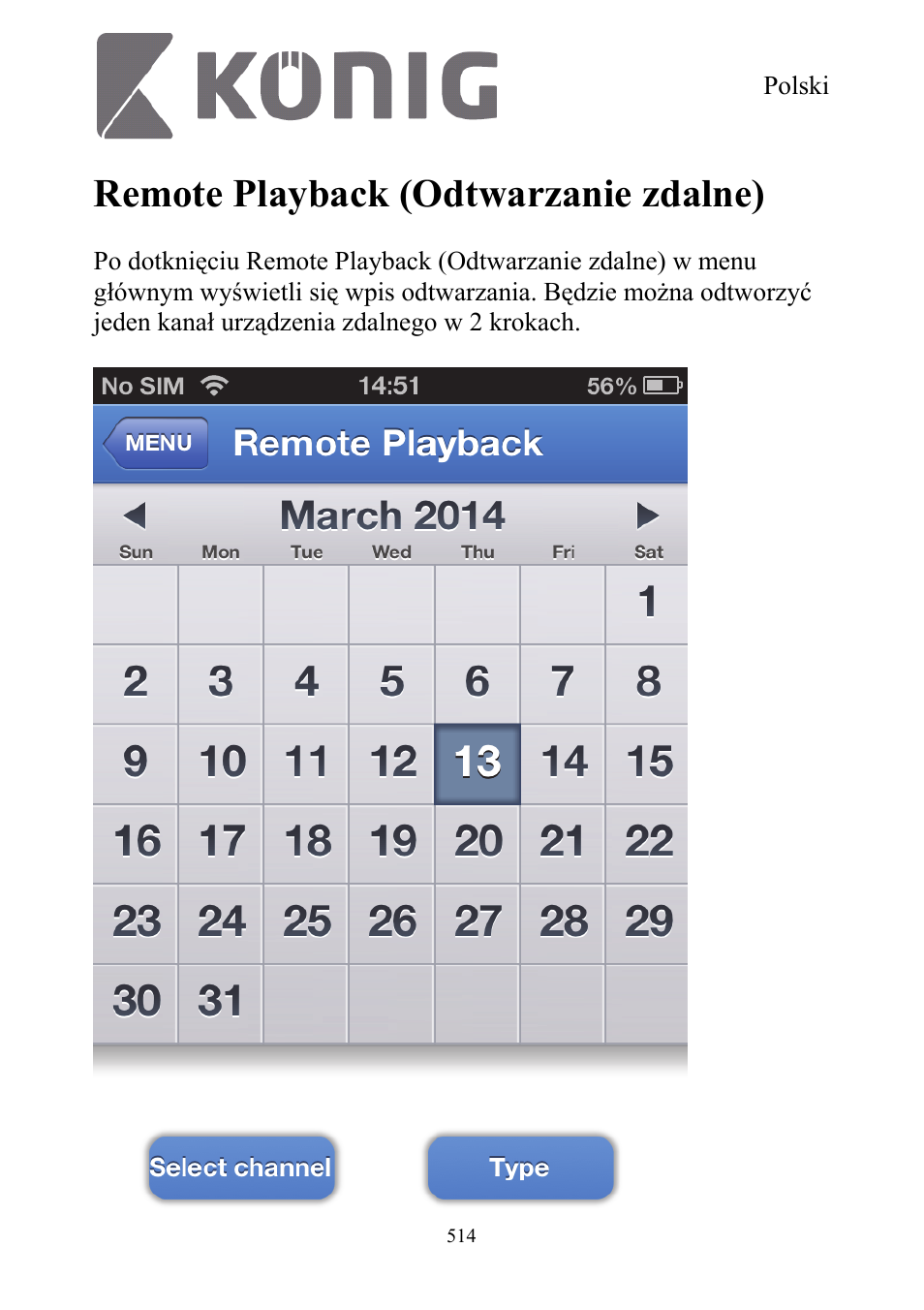 Remote playback (odtwarzanie zdalne) | Konig Electronic Digital security video recorder equipped with built-in 500 GB hard disk User Manual | Page 514 / 550