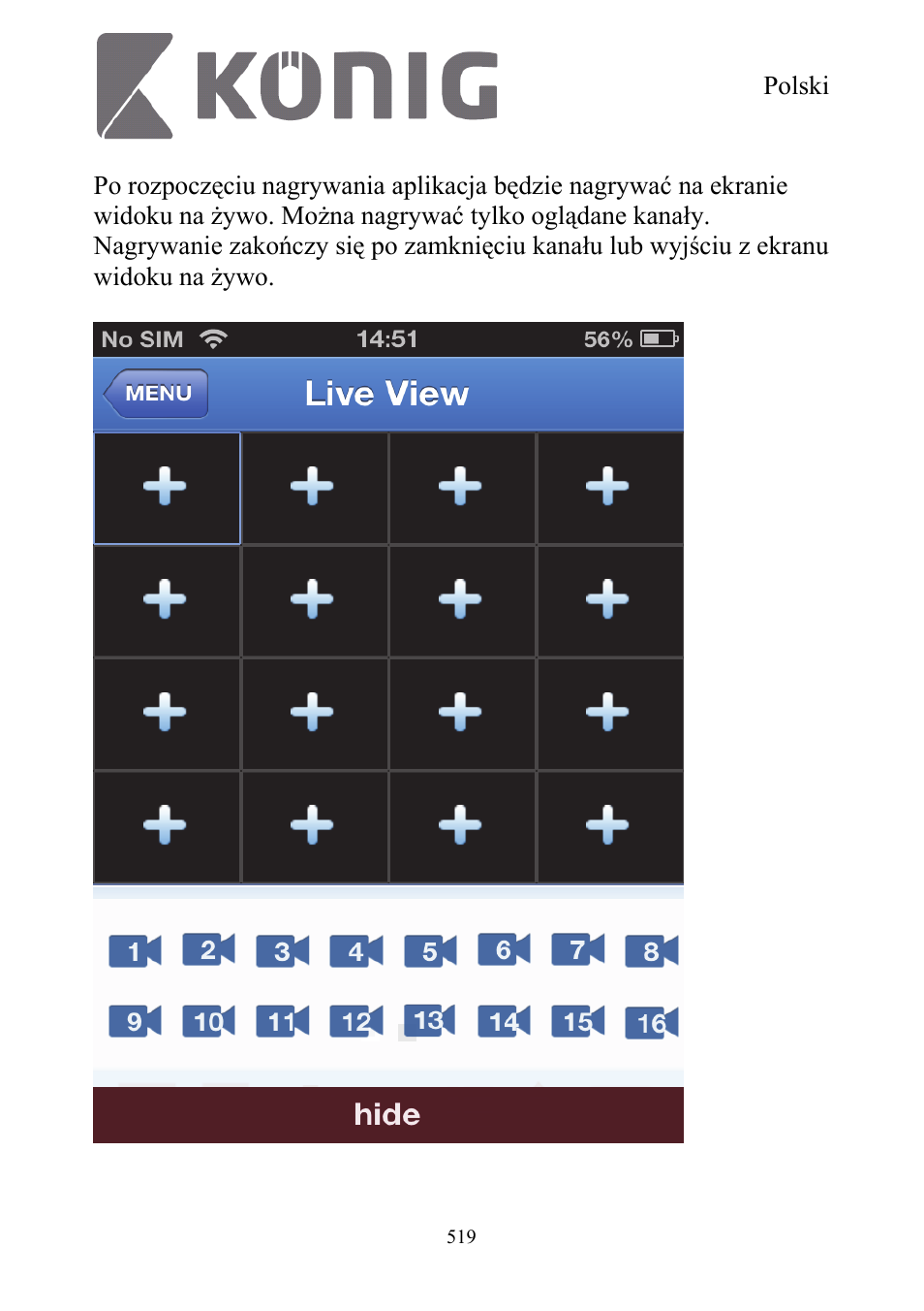 Konig Electronic Digital security video recorder equipped with built-in 500 GB hard disk User Manual | Page 519 / 550