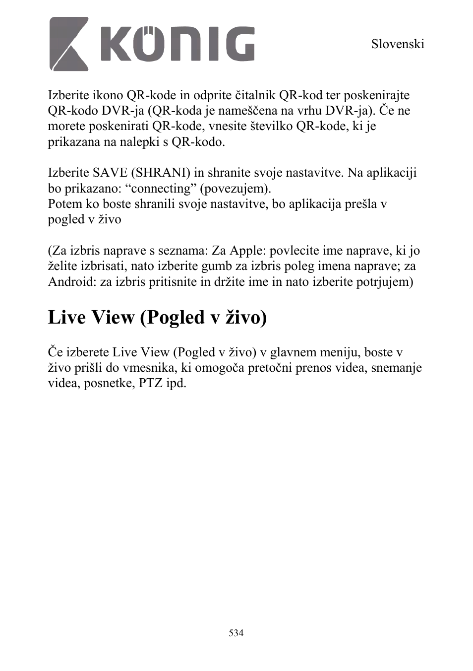 Live view (pogled v živo) | Konig Electronic Digital security video recorder equipped with built-in 500 GB hard disk User Manual | Page 534 / 550