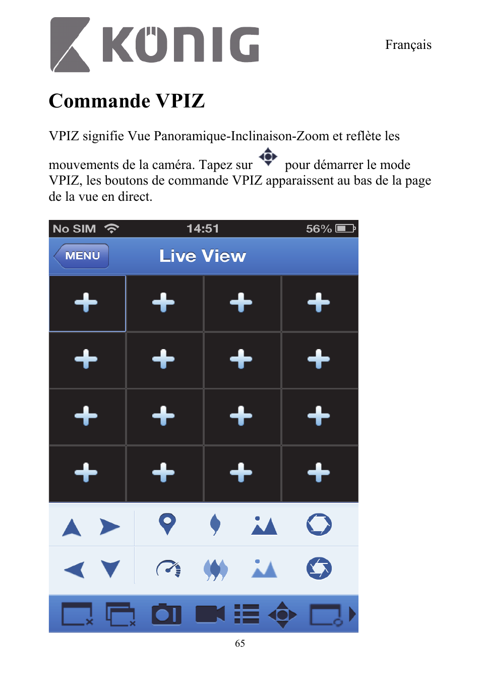 Commande vpiz | Konig Electronic Digital security video recorder equipped with built-in 500 GB hard disk User Manual | Page 65 / 550