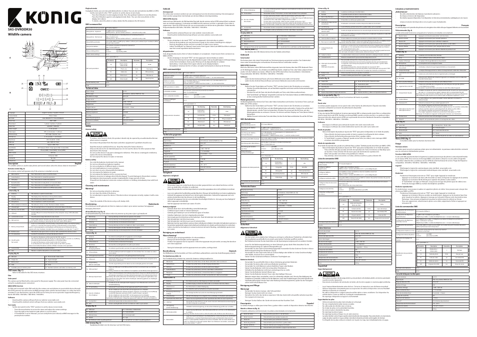 Konig Electronic Wildlife camera with GPRS/MMS function User Manual | 4 pages