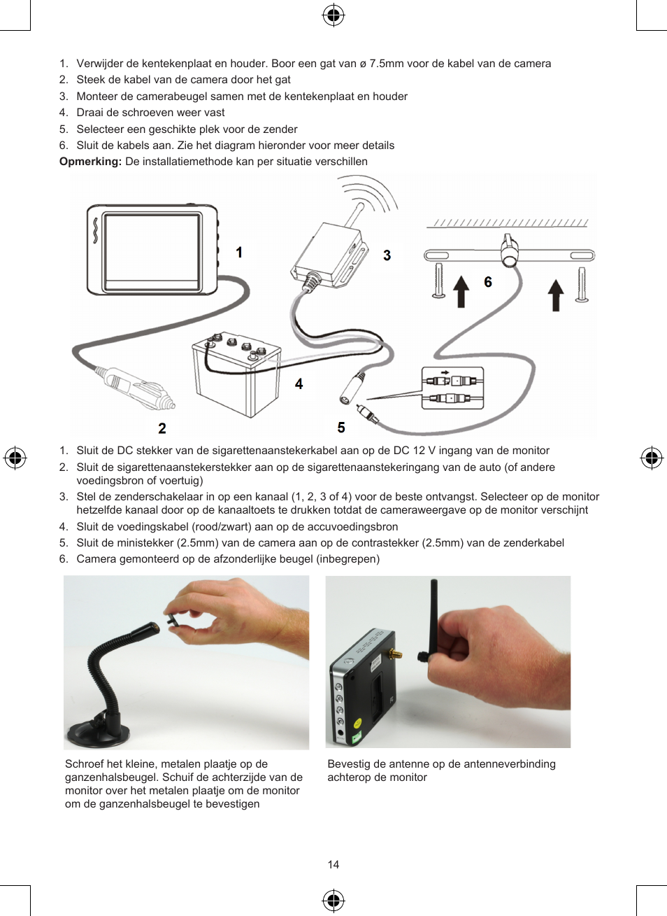 Konig Electronic Wireless rear view camera system User Manual | Page 14 / 52