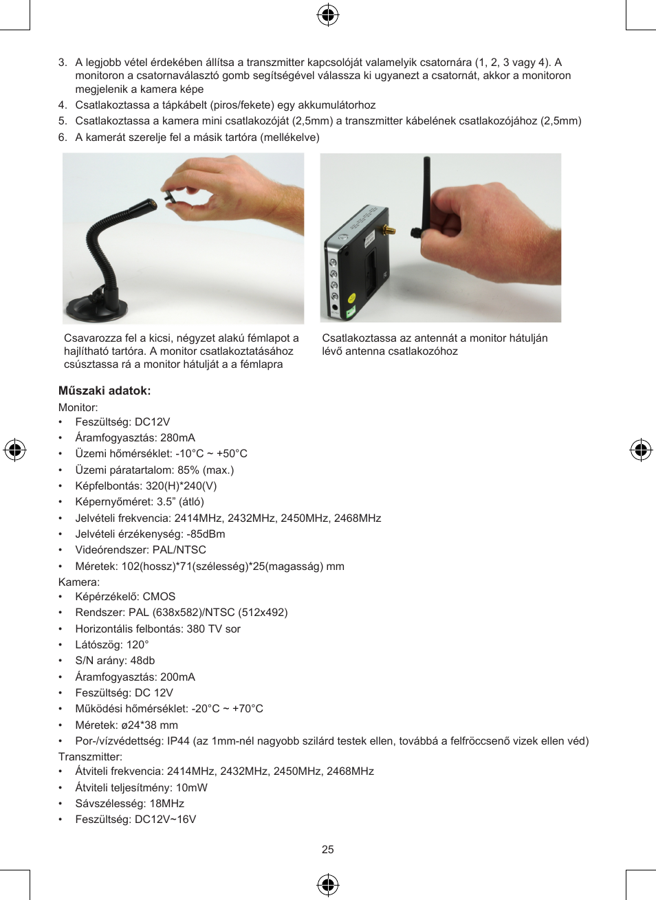 Konig Electronic Wireless rear view camera system User Manual | Page 25 / 52