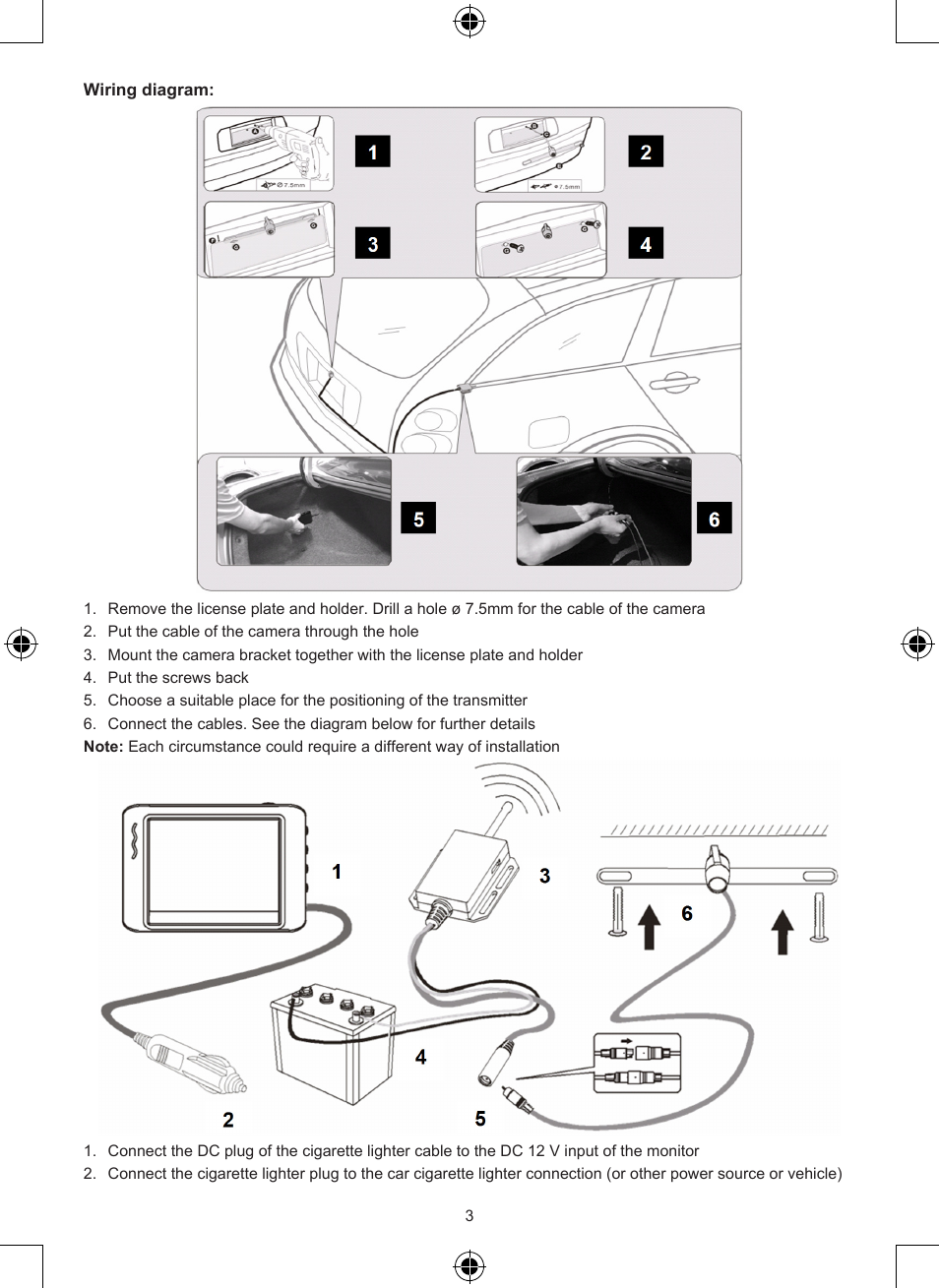 Konig Electronic Wireless rear view camera system User Manual | Page 3 / 52