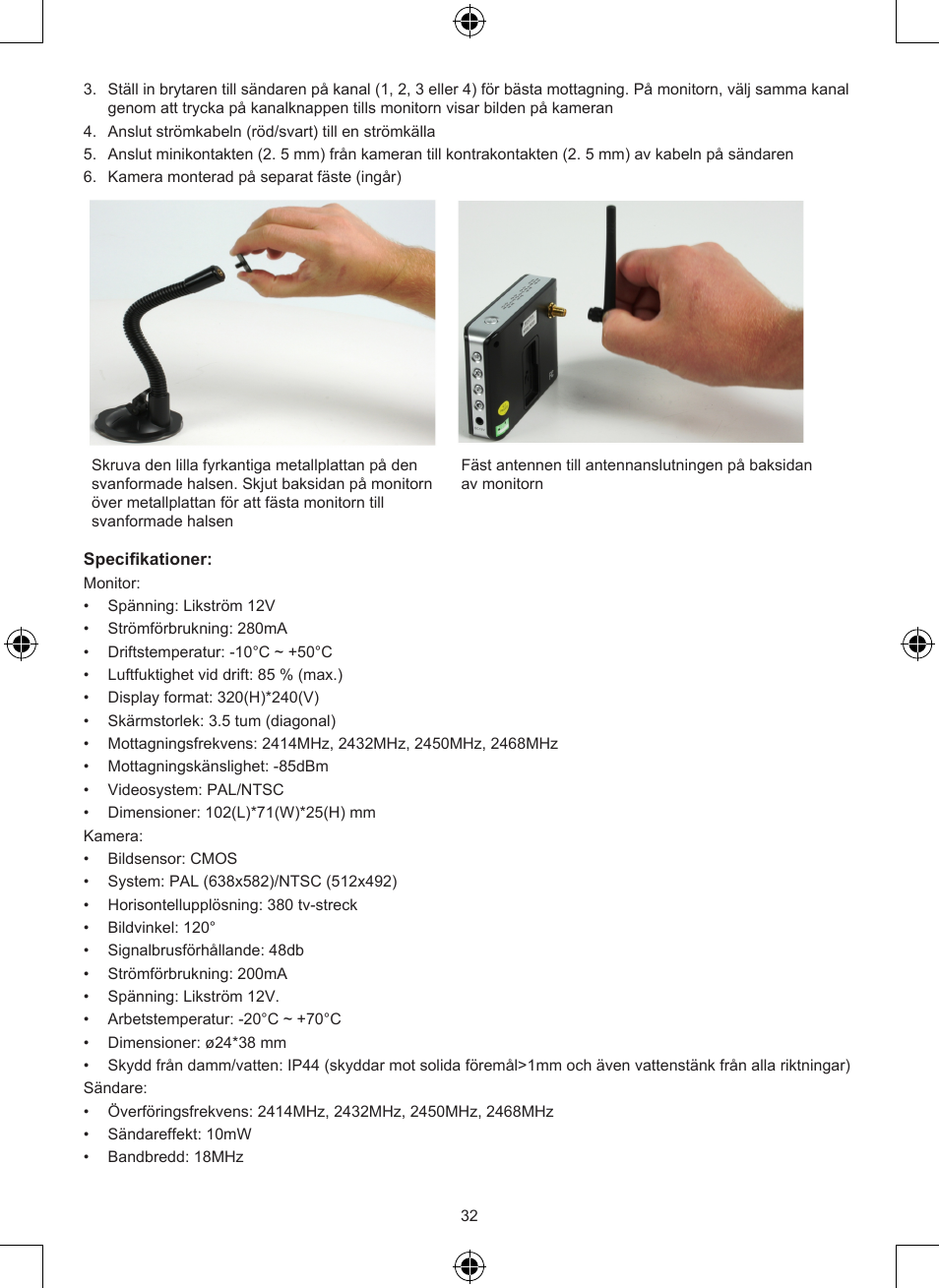Konig Electronic Wireless rear view camera system User Manual | Page 32 / 52