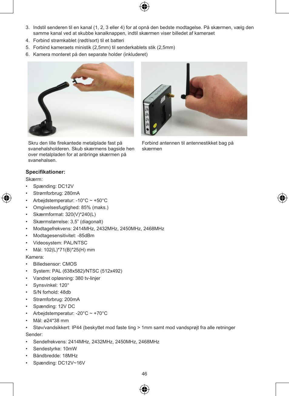 Konig Electronic Wireless rear view camera system User Manual | Page 46 / 52