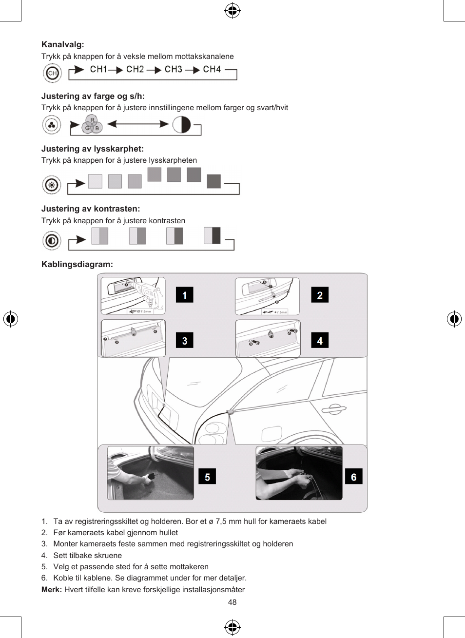 Konig Electronic Wireless rear view camera system User Manual | Page 48 / 52