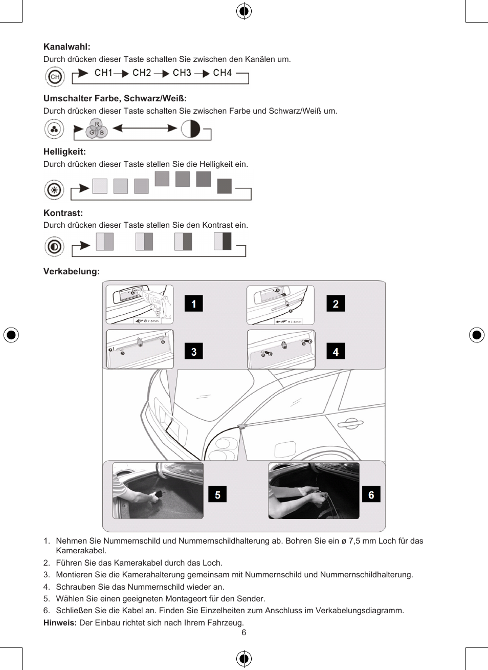 Konig Electronic Wireless rear view camera system User Manual | Page 6 / 52