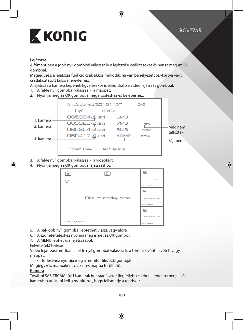 Magyar | Konig Electronic Digital 2.4 GHz wireless camera for SEC-TRANS60 User Manual | Page 100 / 309