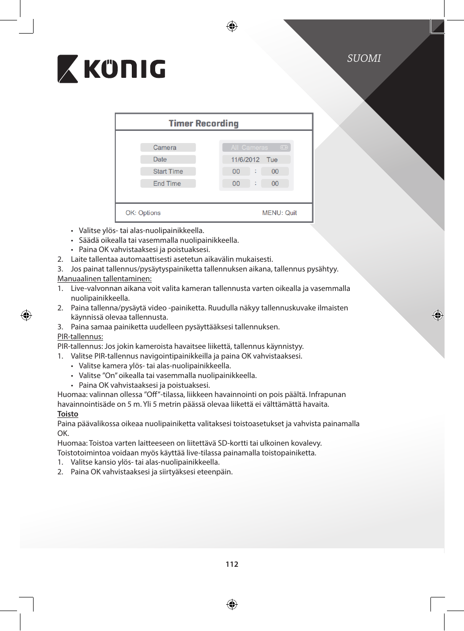 Suomi | Konig Electronic Digital 2.4 GHz wireless camera for SEC-TRANS60 User Manual | Page 112 / 309