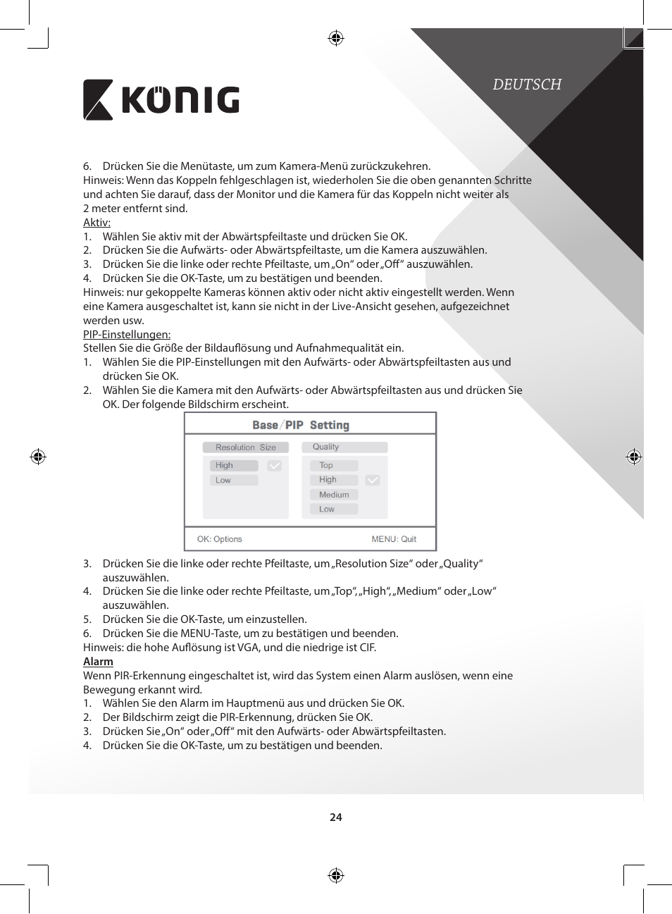 Deutsch | Konig Electronic Digital 2.4 GHz wireless camera for SEC-TRANS60 User Manual | Page 24 / 309